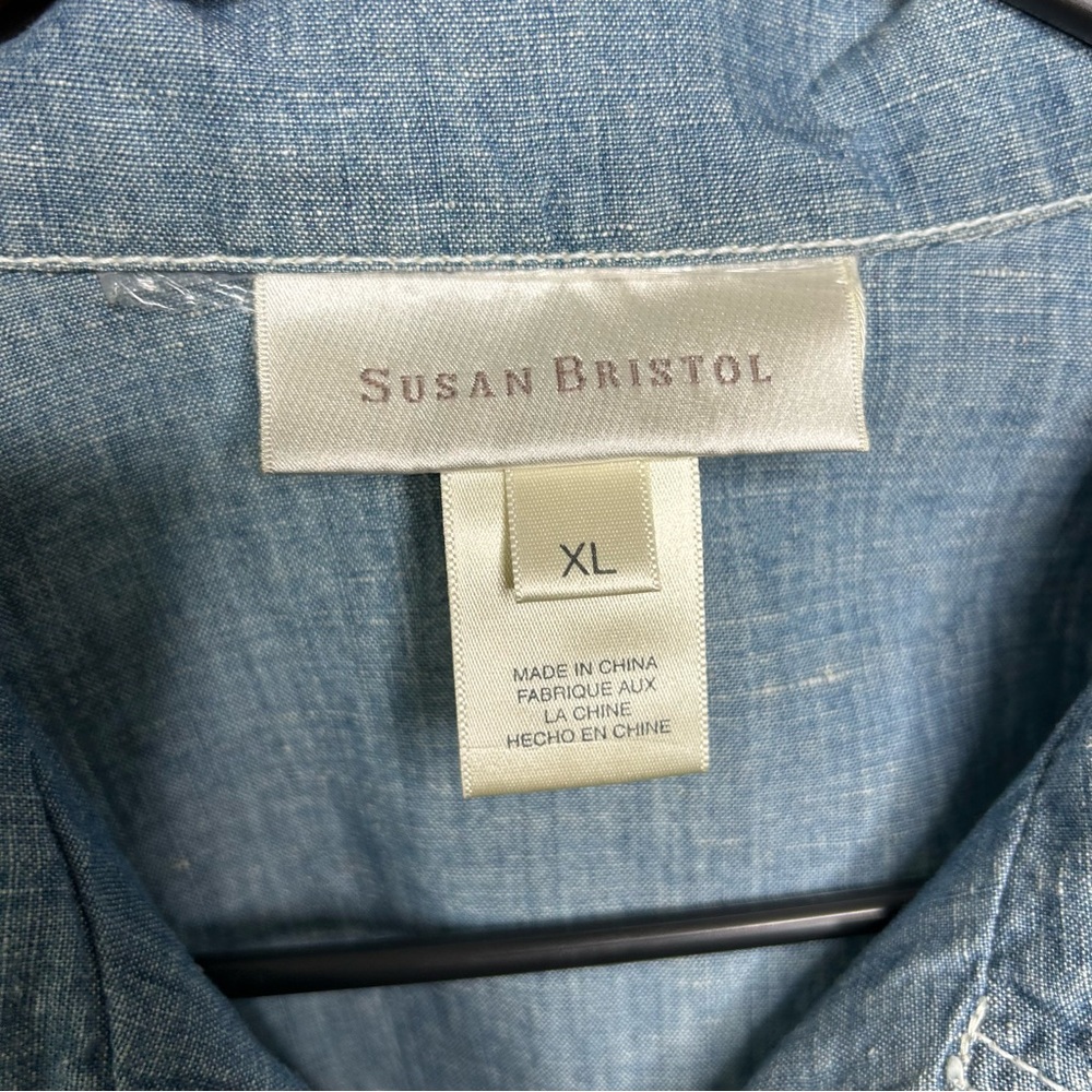NWT Susan Bristol Denim Blue Women's Button Front Jacket Size XL - Picture 5 of 12